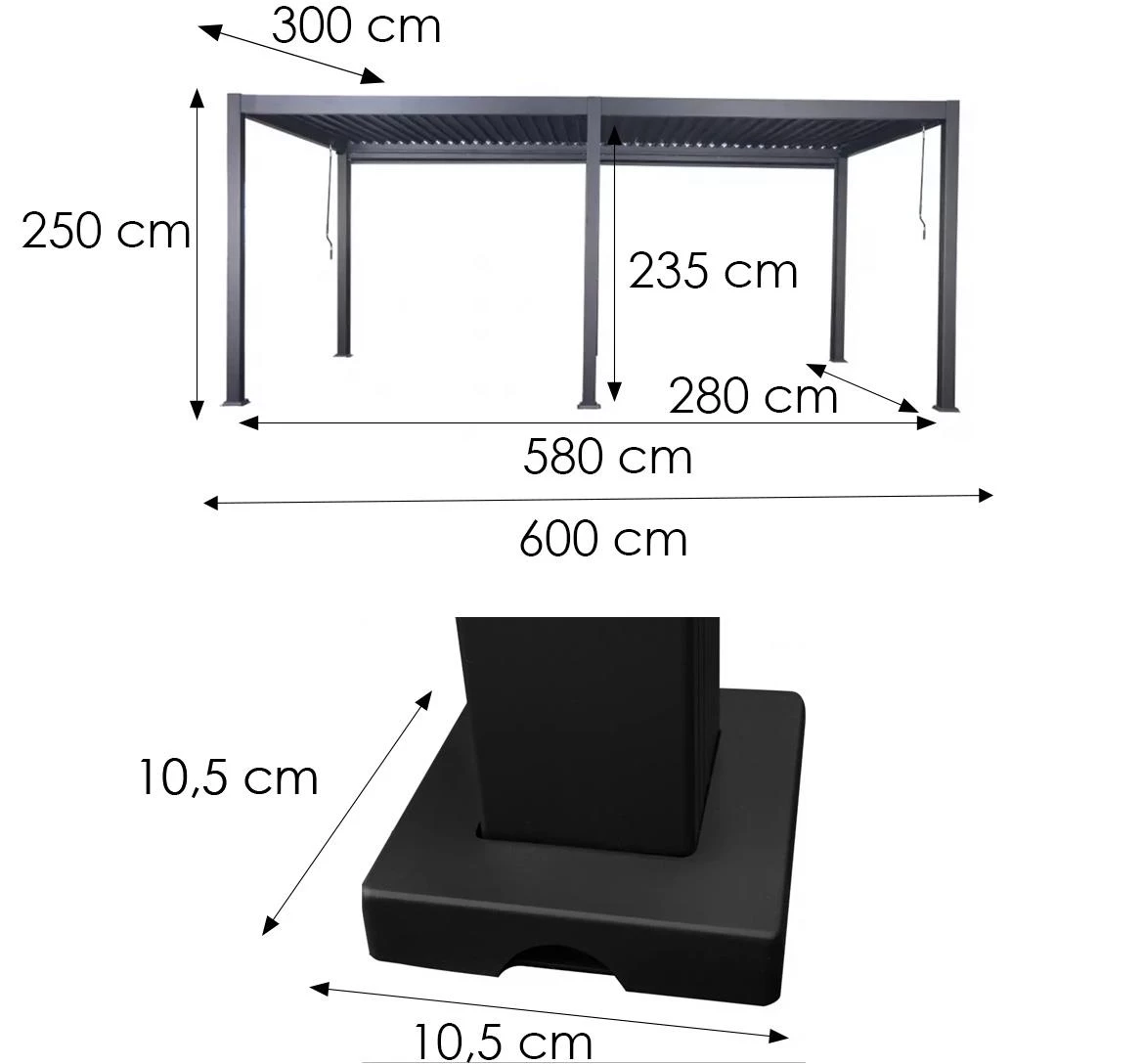 Baštenski paviljon/pergola Merkuri Mak 3x6x2.5m