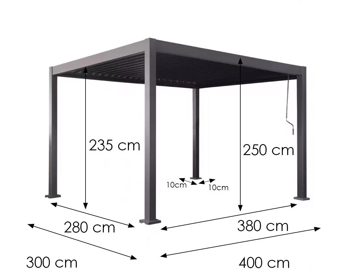 Baštenski paviljon / pergola Merkur 3x4x2,5m