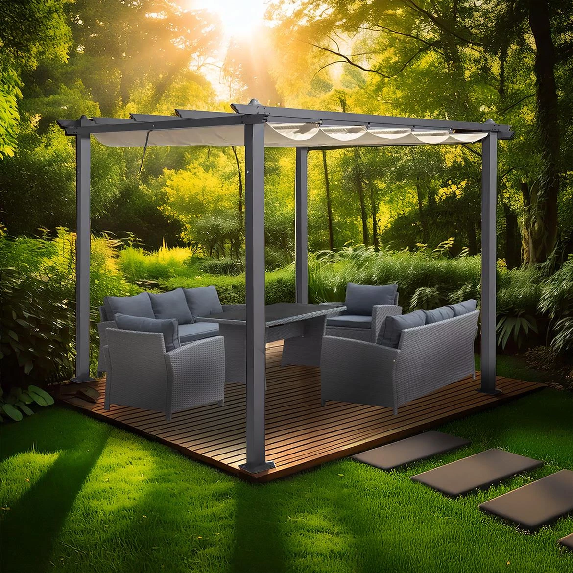 Baštenski paviljon/pergola Peskara 3x4x2,35m bež