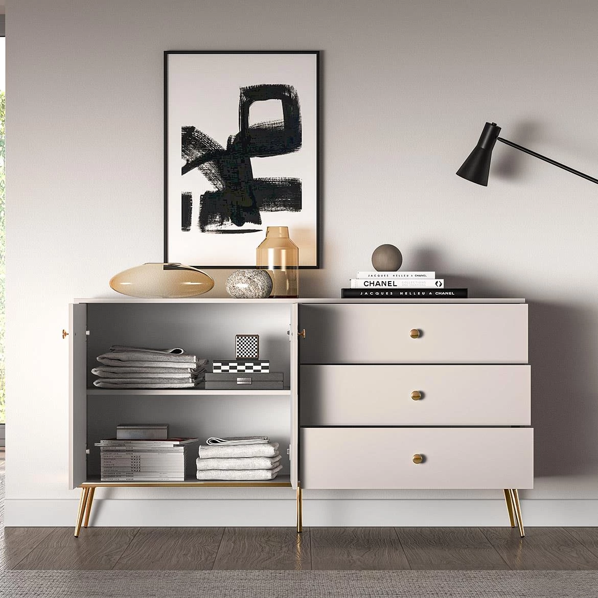 Selgin 03 komoda 160x40x85 kašmir bež