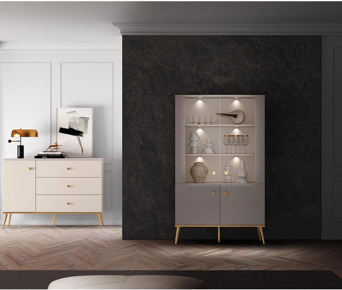 Selgin 02 vitrina 92x40x152 kašmir bež