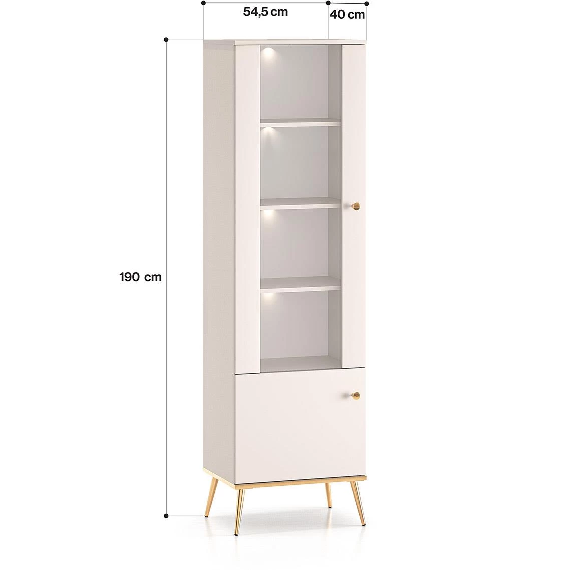 Selgin 01 vitrina 55x40x190 kašmir bež