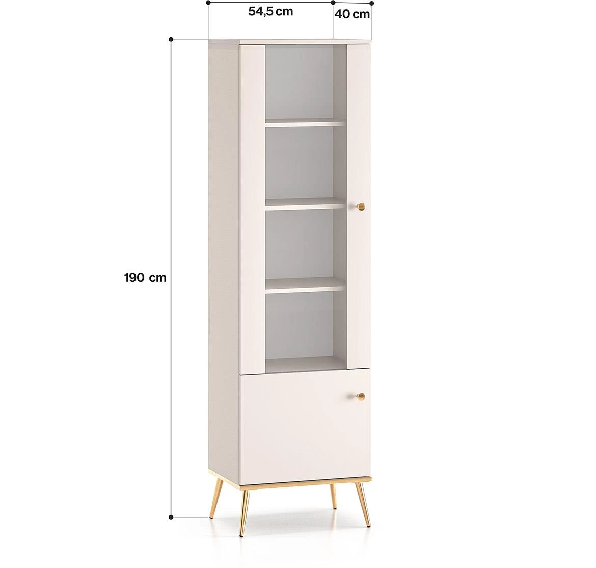 Selgin 01 vitrina 55x40x190 kašmir bež