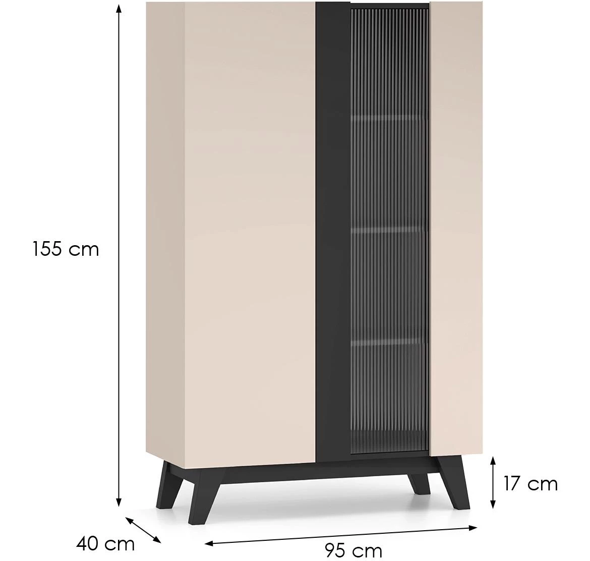 Freshion 02 vitrina 95x40x155 kašmir bež