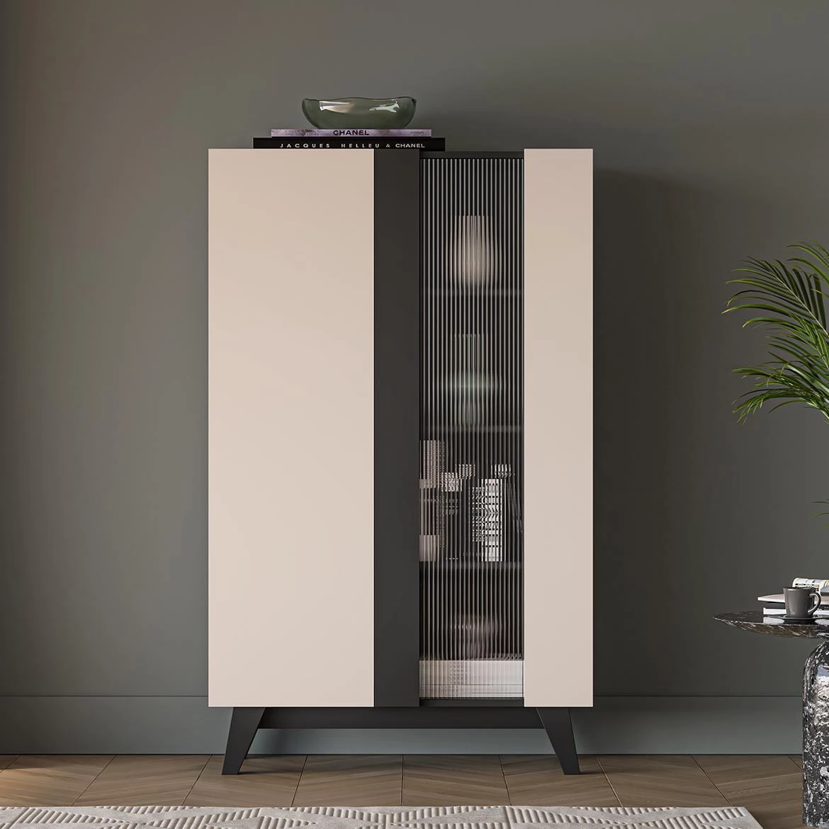 Freshion 02 vitrina 95x40x155 kašmir bež