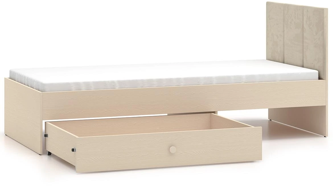 Mevel 08 krevet s podnicom i fiokom 94x207x90 sivi