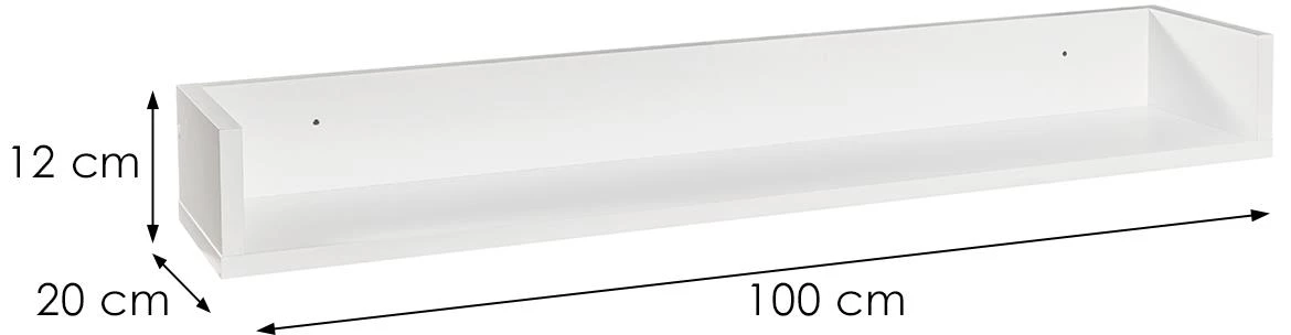 Viseca polica 100 bela mat