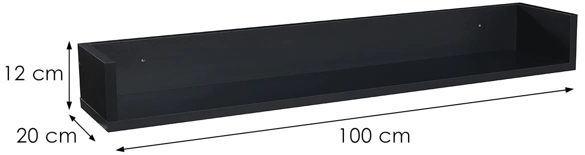 Viseca polica 100 crna