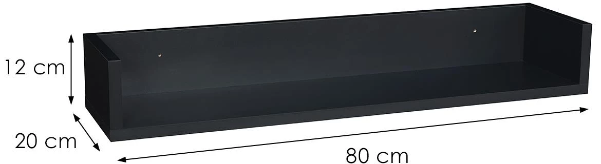 Viseca polica 80 crna