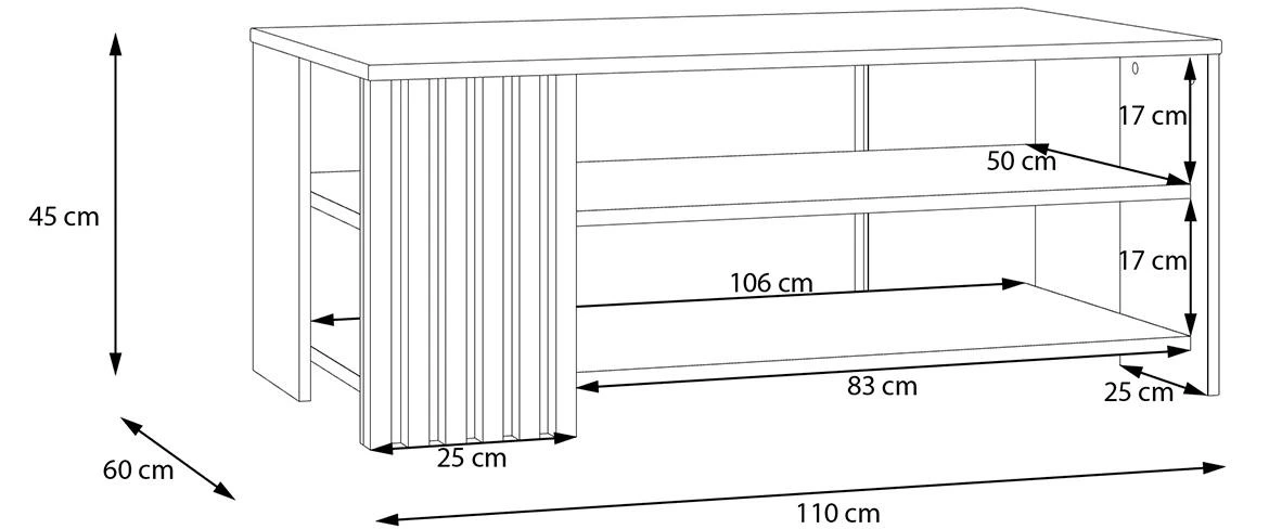 Zaandam CFTT5221-C881  klub sto 110x60x45 artisan hrast/beli