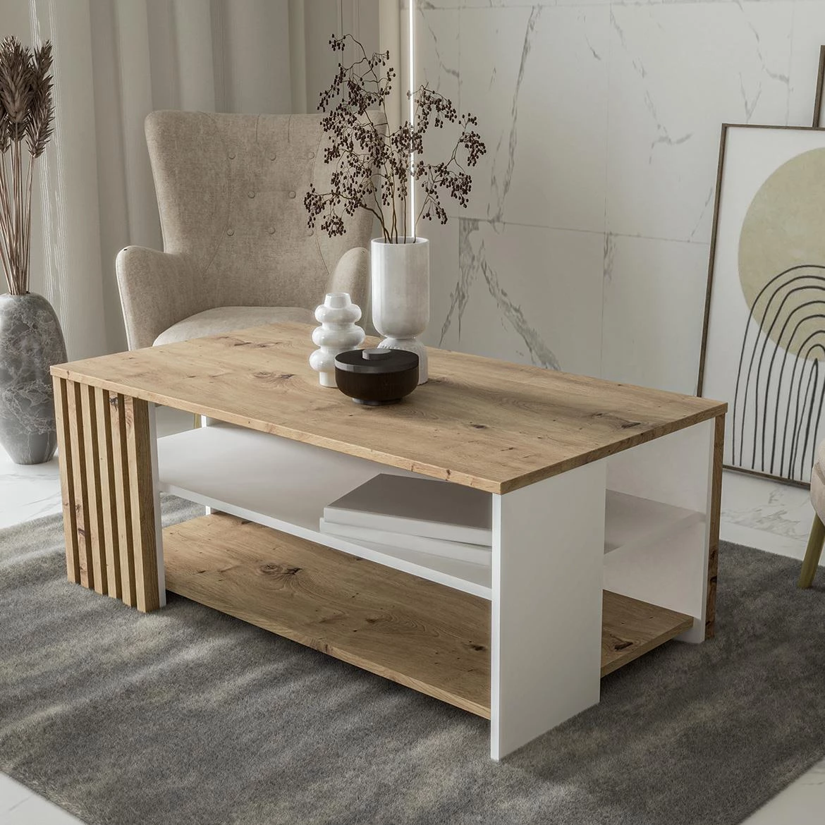 Zaandam CFTT5221-C881  klub sto 110x60x45 artisan hrast/beli