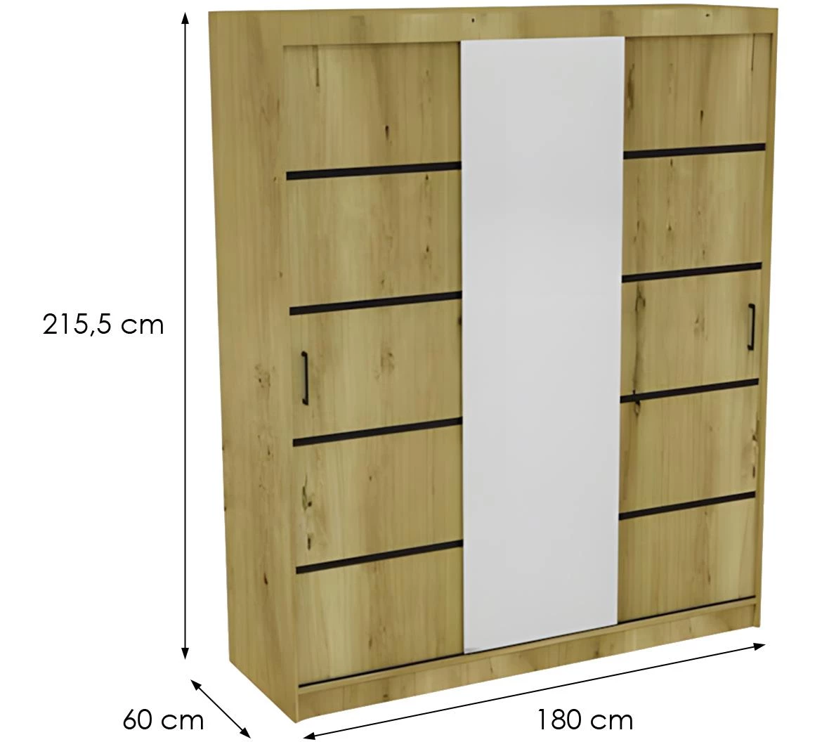 Rio 180 ormar 180x60x215,5 artisan hrast