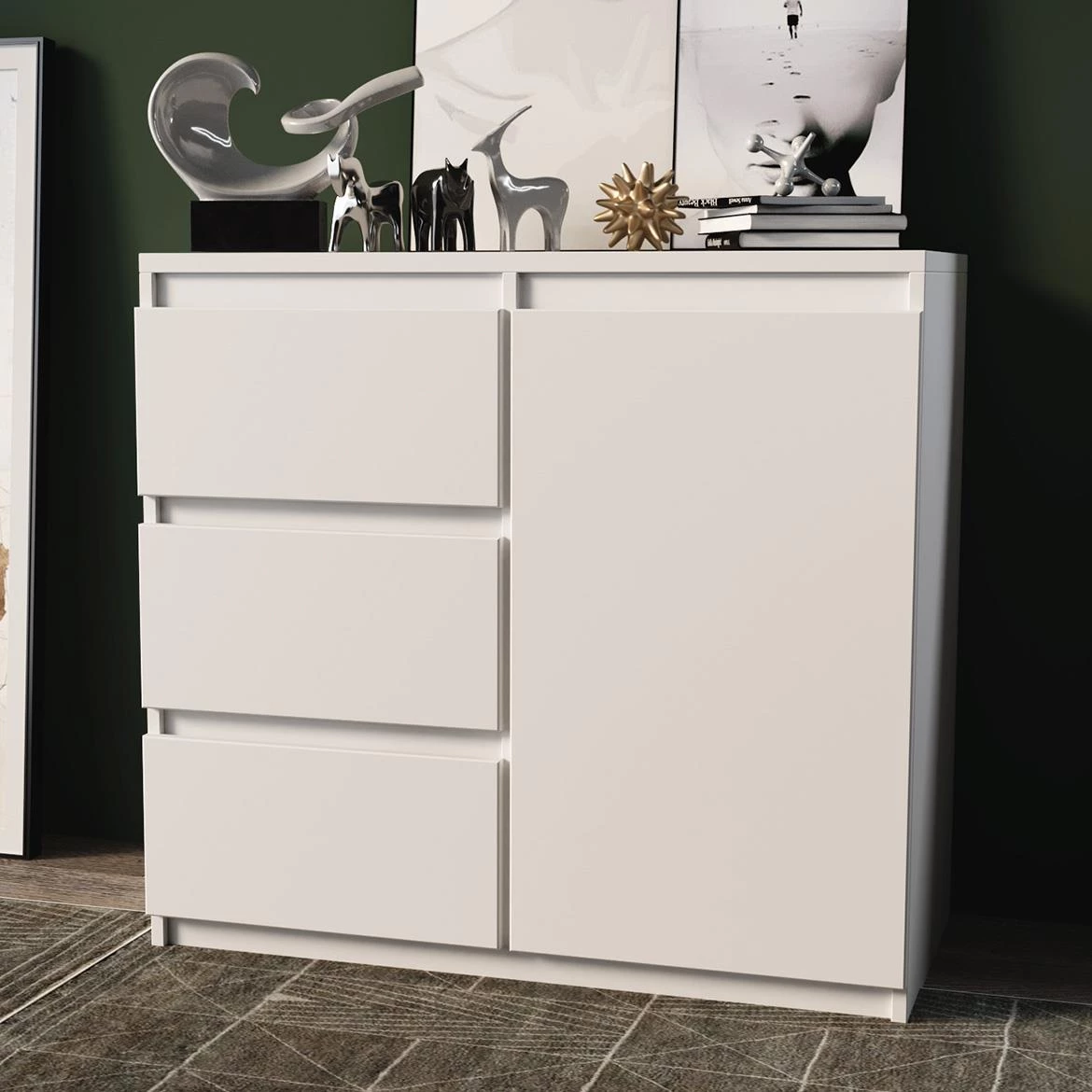 Merg 3S1F komoda 85x33x80 bela