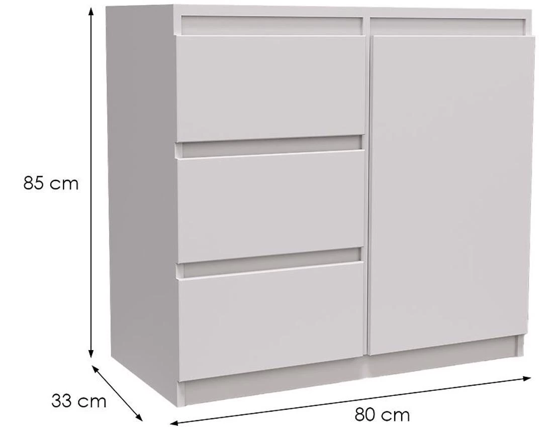 Merg 3S1F komoda 80x33x85 cm bela