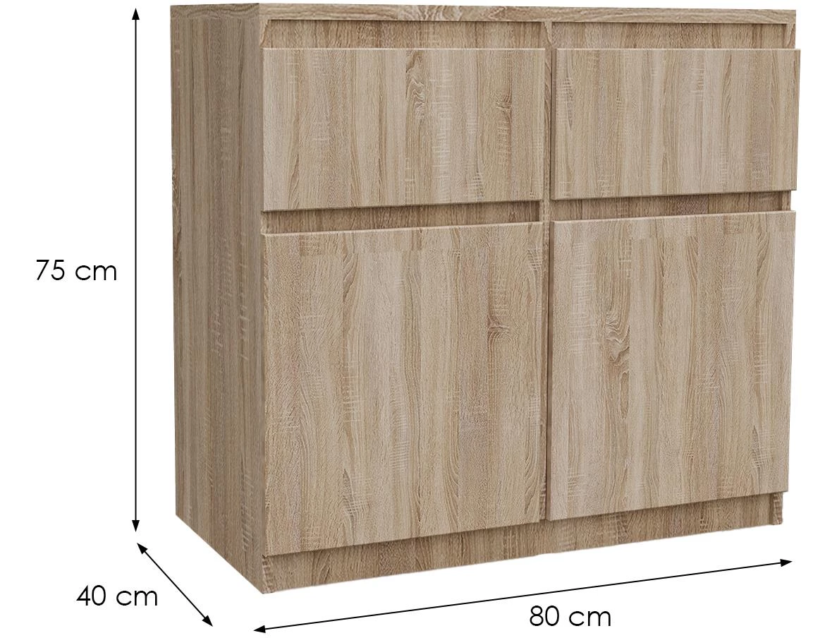 Merg 2S2F komoda 85x33x80 sonoma