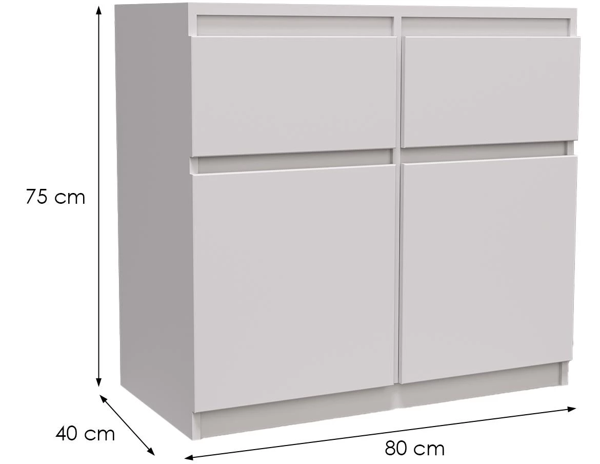 Merg 2S2F komoda 80x33x85 bela