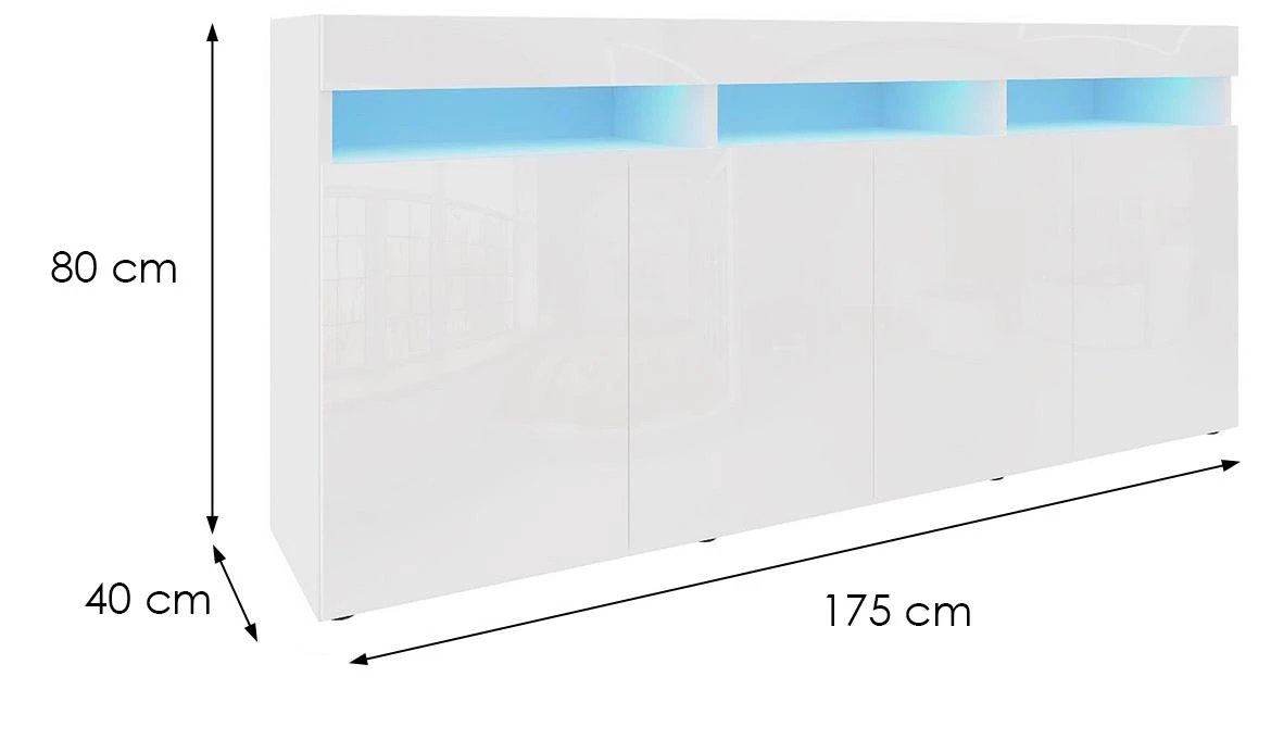 Izumi 175 WH komoda mat/s?a?no bela