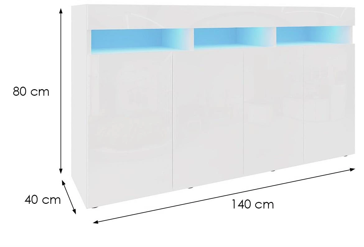 Izumi 140 WH komoda mat/s?a?no bela