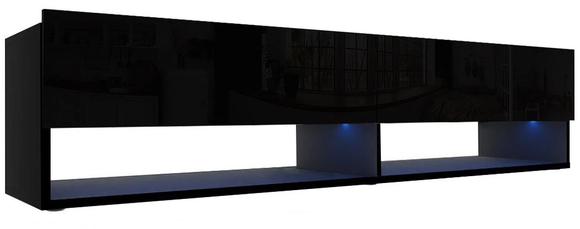 Izumi 175 BL TV komoda, mat crna/s?a?na