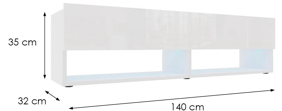 Izumi 140 WH TV komoda, mat/s?a?no bela