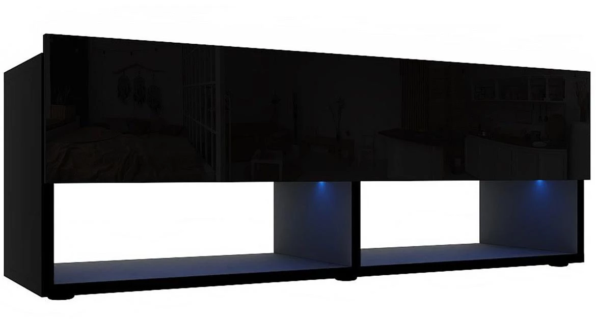 Izumi 105 BL TV komoda, mat crna/s?a?na