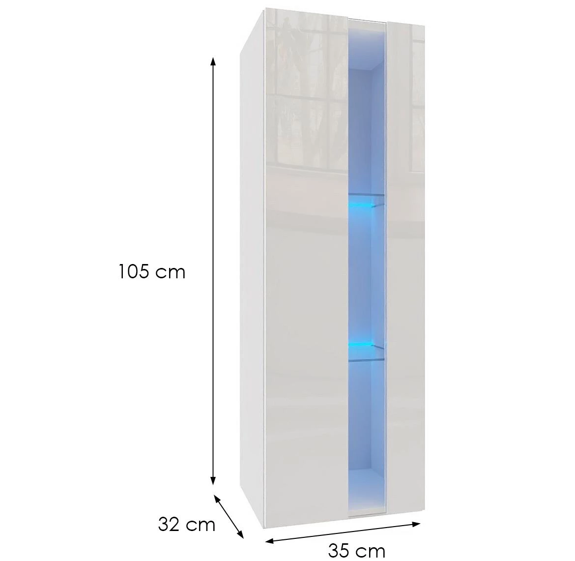 Izumi 1 WH viseca polica, mat/s?a?no bela