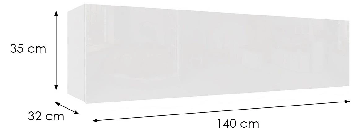 Izumi-33-WH zidni ormaric, mat/s?a?no beli