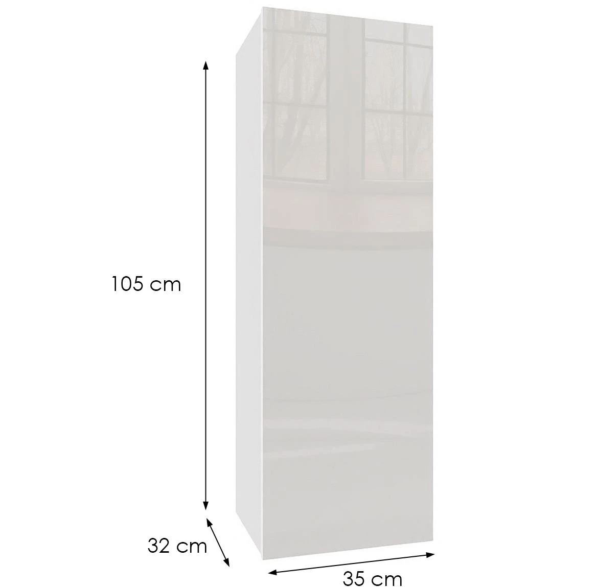 Izumi-22-WH zidni ormaric, mat/s?a?no beli