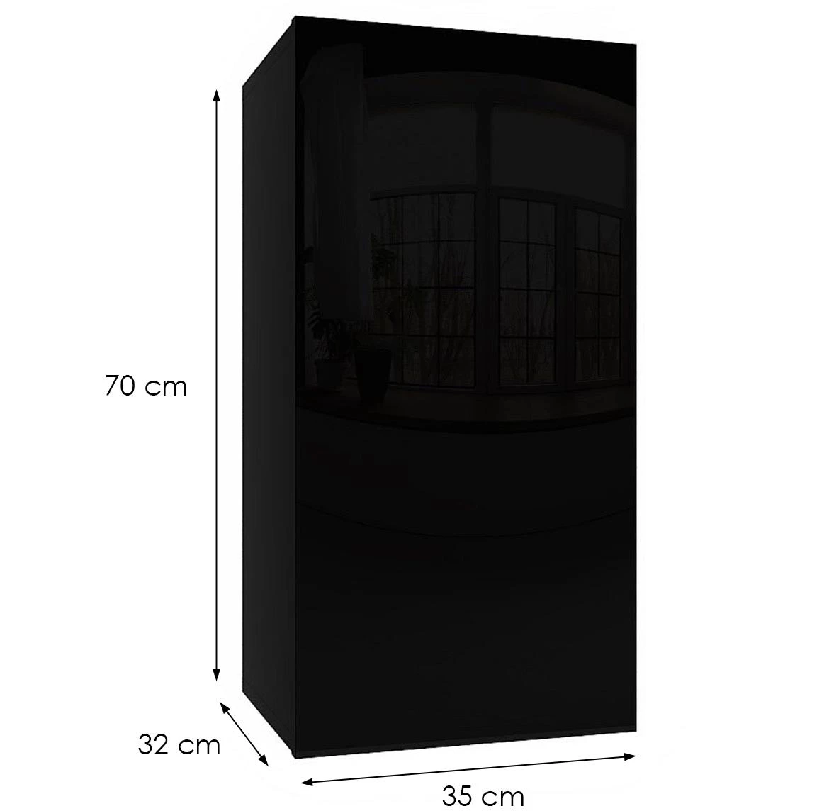Izumi 21-BL zidni ormaric, mat/s?a?no crni