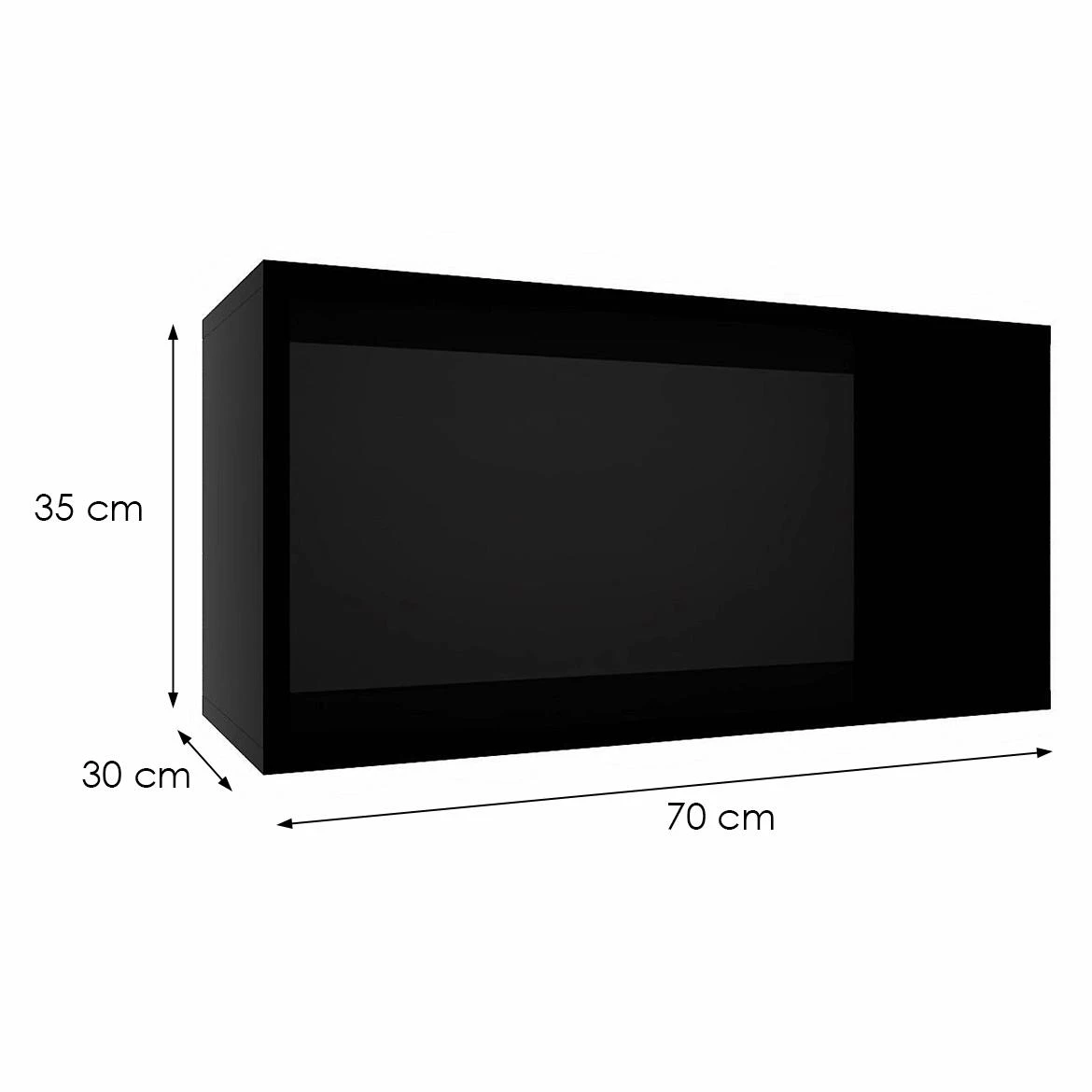Viseca polica Izumi-11-BL, crna mat