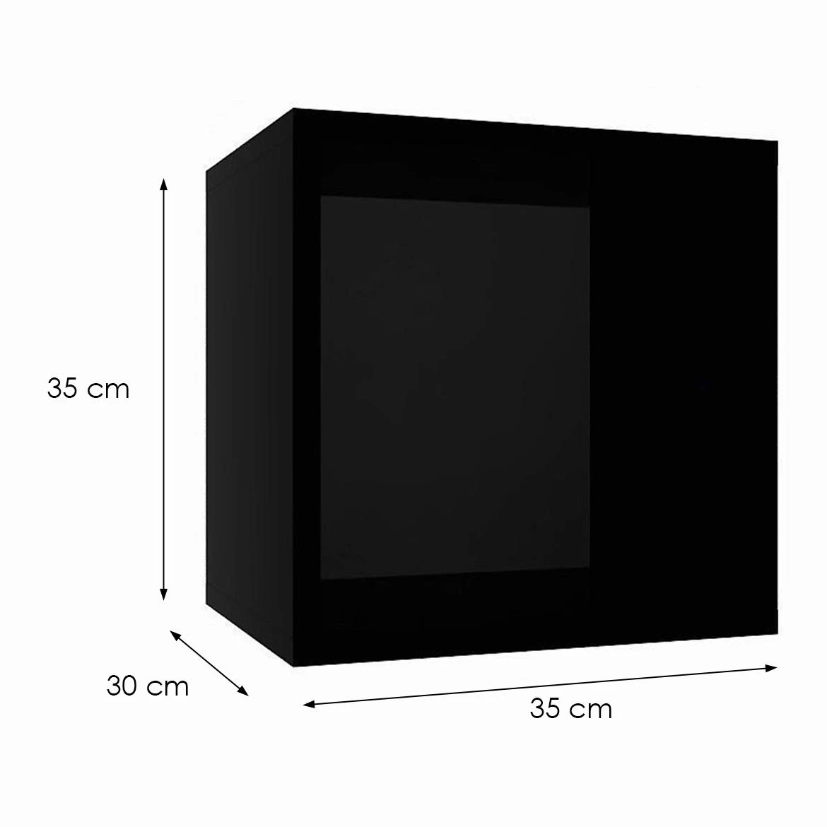 Viseca polica Izumi-10-BL, mat crna