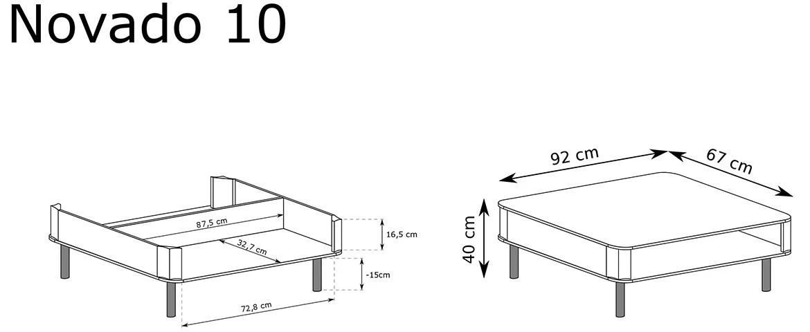 Novado 10nv stolic za dnevni boravak 92x40x40 bijeli
