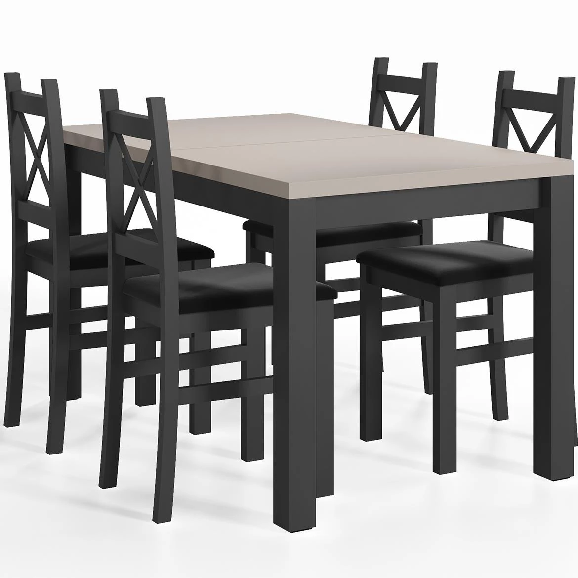 Mini set stola i stolica od kašmira/crne bo?e