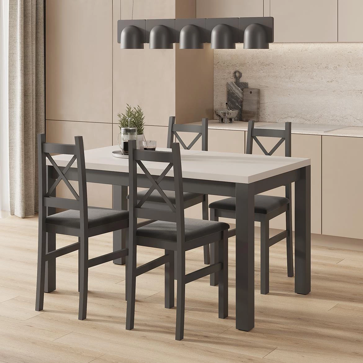 Mini set stola i stolica od kašmira/crne bo?e