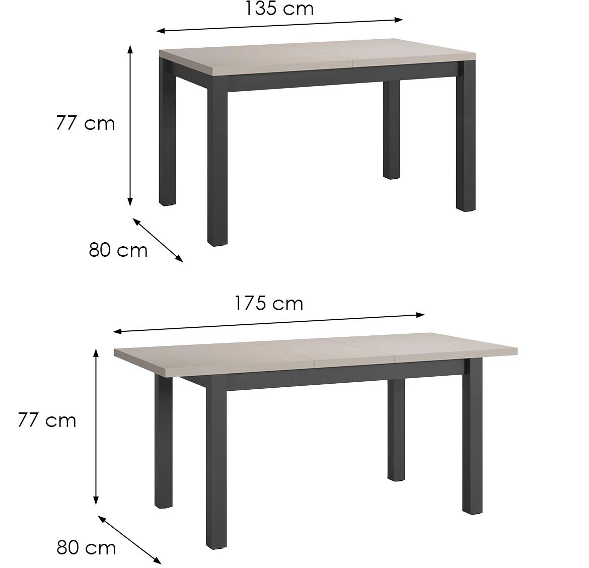 Mini set stola i stolica od kašmira/crne bo?e