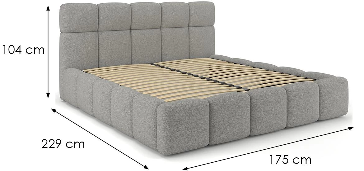 Fluffy krevet 140/200 Quelle 83 sivi