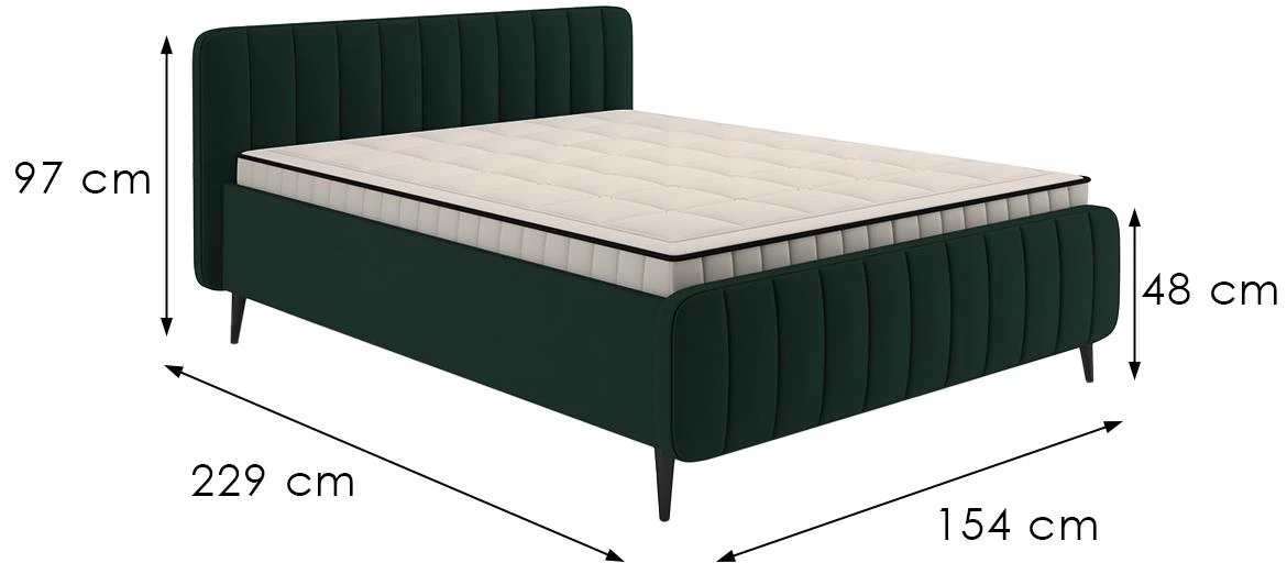 Amber krevet 140/200 Amon 06 zeleni
