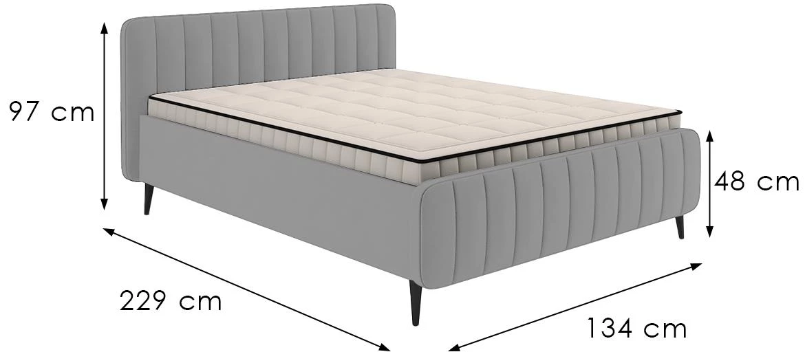 Krevet Amber 120/200 Amon 10 sivi