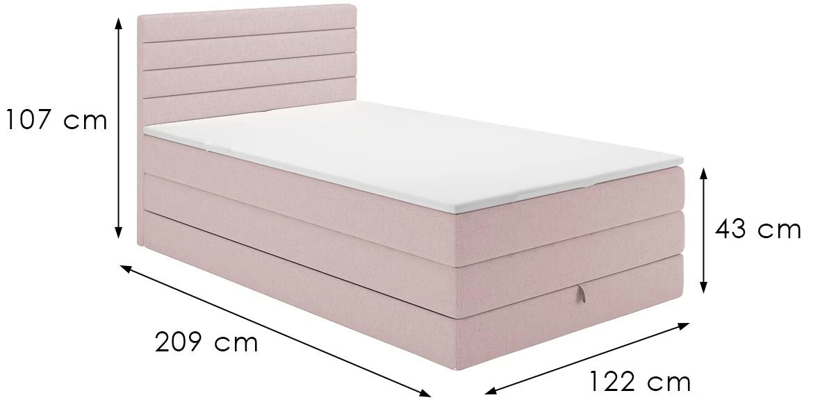 Portland krevet 120/200 Rosto 61 roze