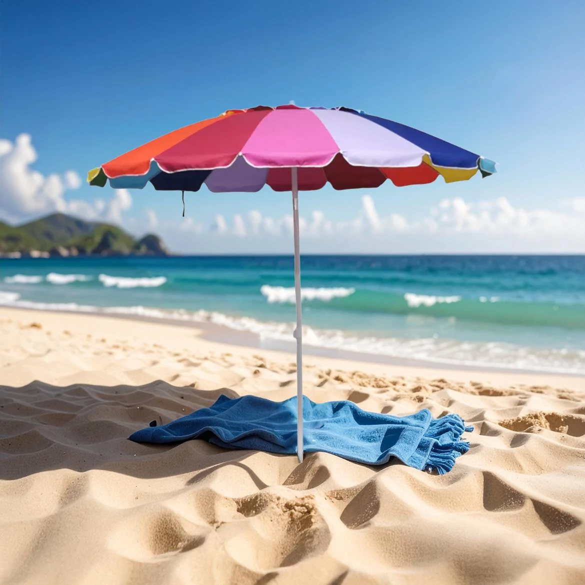 Suncobran za plažu 240 cm šareni 8031754