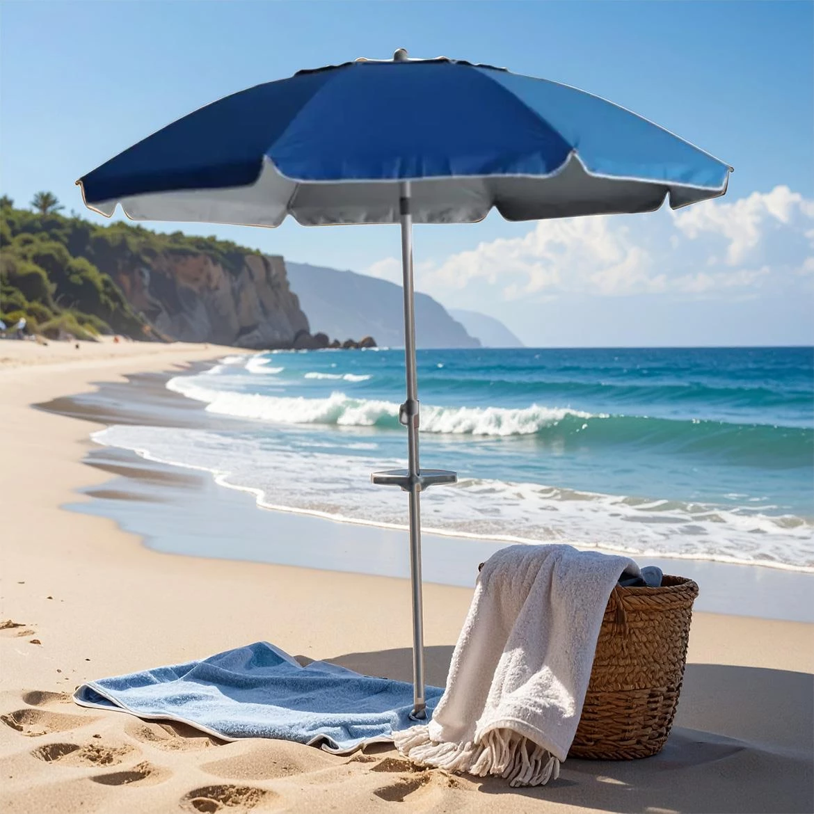 Suncobran za plažu 200 cm plavi 8031505