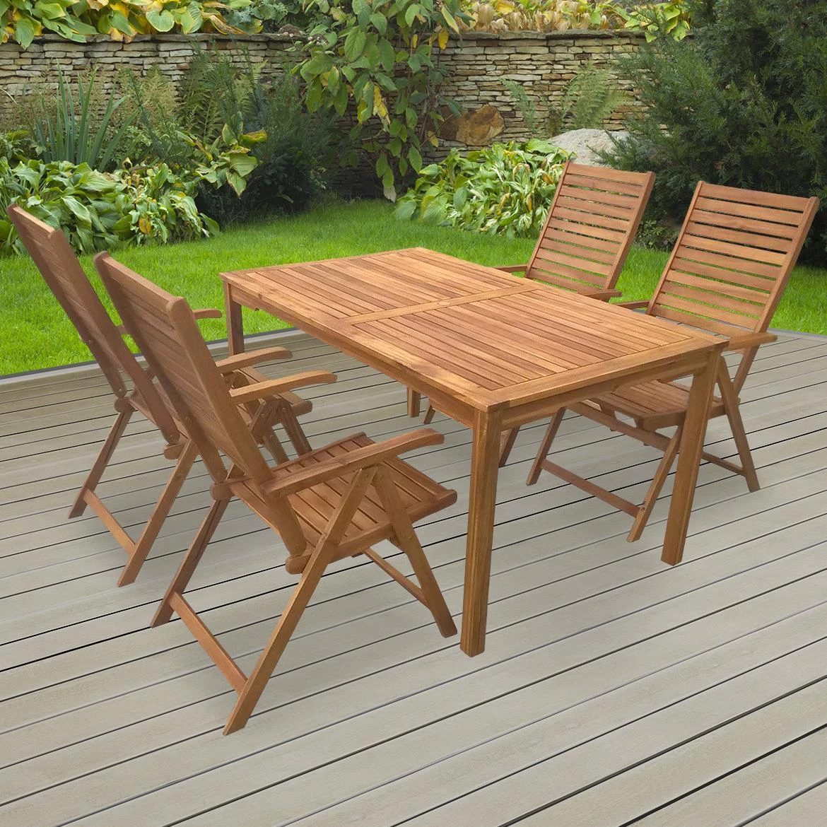 Drvena baštenska stolica sa 5 položa?a 8025506