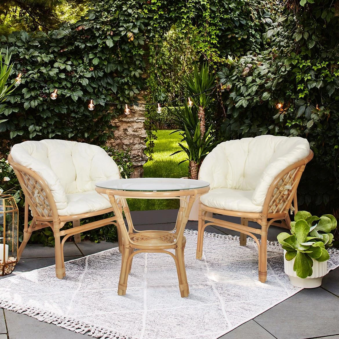 Bahama set od ratana, prirodna/bež