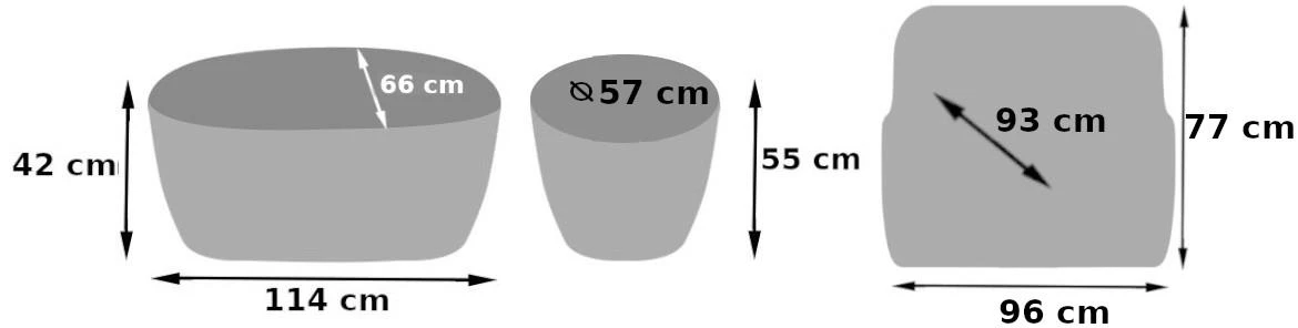 Rhodes set od tehnoratana, sivi 8061338