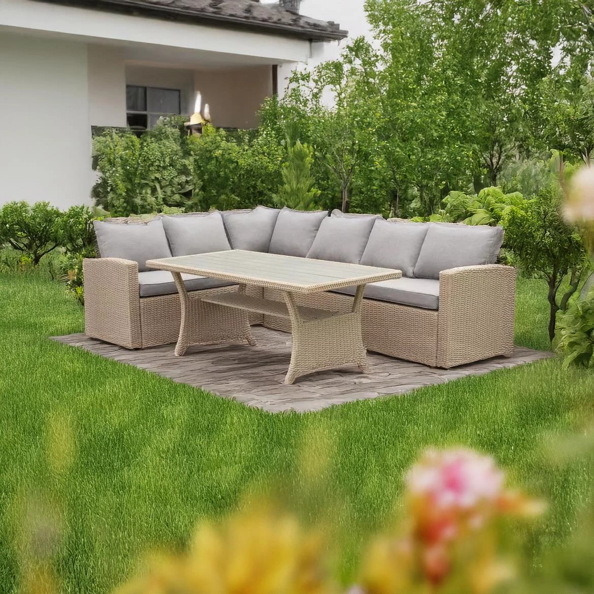 Baštenski set od veštackog ratana Stockholm natural