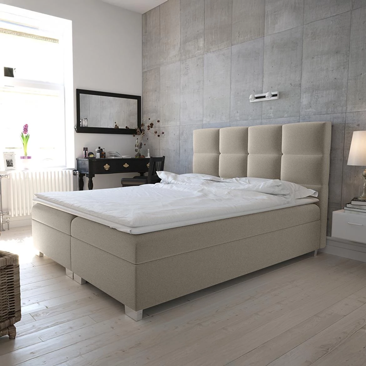 Alfa 03 krevet sa prostorom za odlaganje 140x213x116 bež