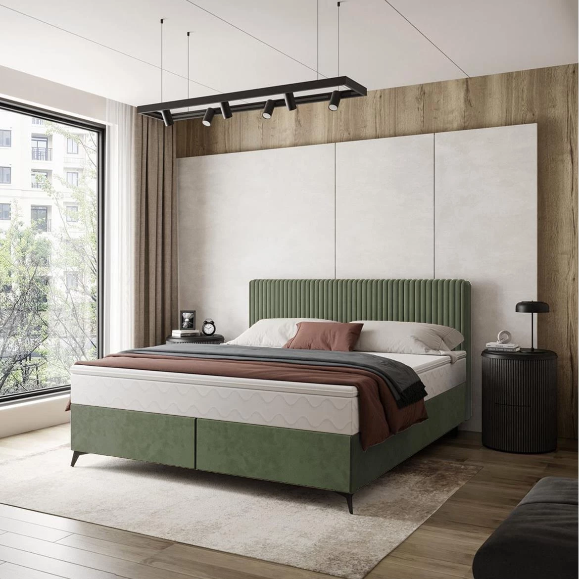 Manila 34/Tilia 37 krevet sa prostorom za odlaganje 166x211x103 cm zelena