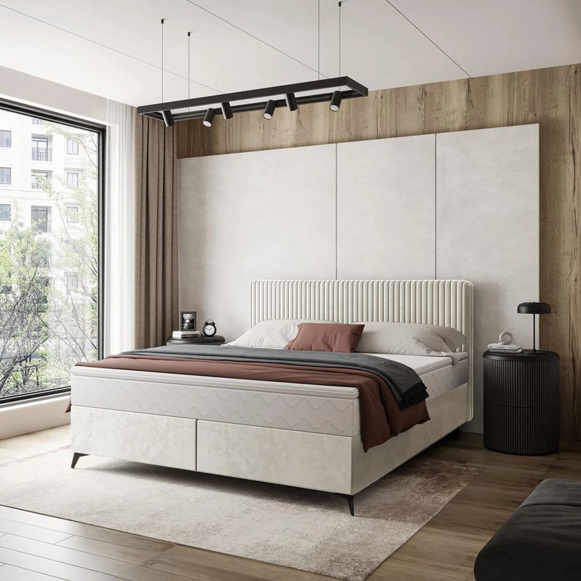 Manila 01/Tilia 03 krevet sa prostorom za odlaganje 166x211x103 cm krem