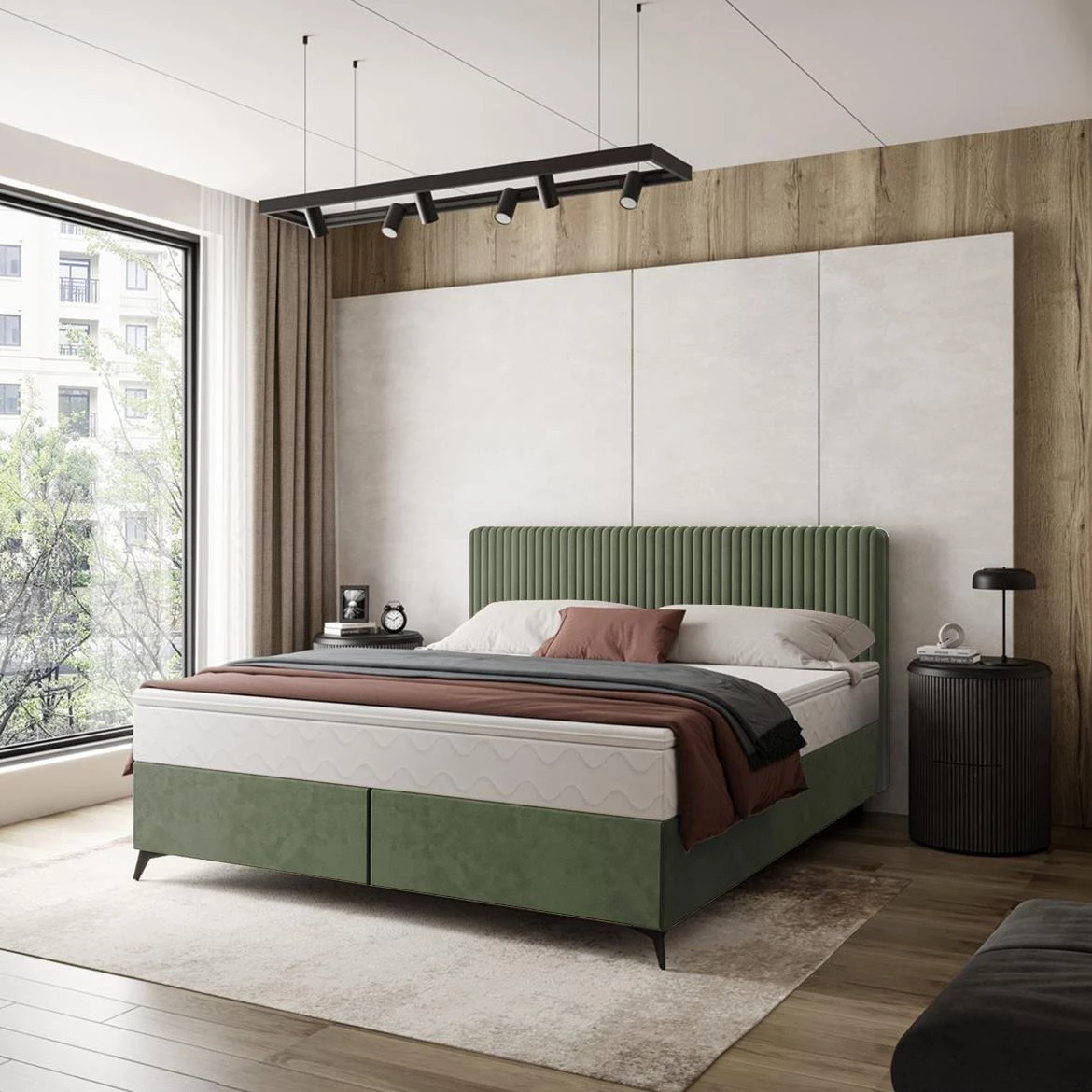 Manila 34/Tilia 37 krevet sa prostorom za odlaganje 146x211x103 cm zelena