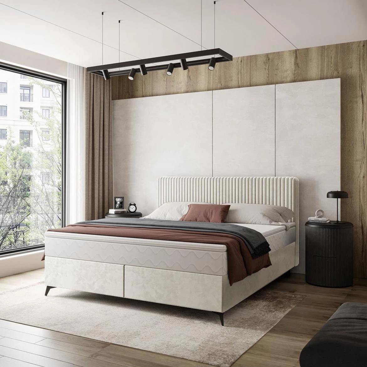 Manila 01/Tilia 03 krevet sa prostorom za odlaganje 146x211x103 cm krem